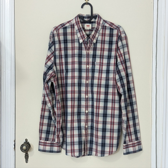 Levi's button down plaid shirt, size large. - Picture 2 of 8